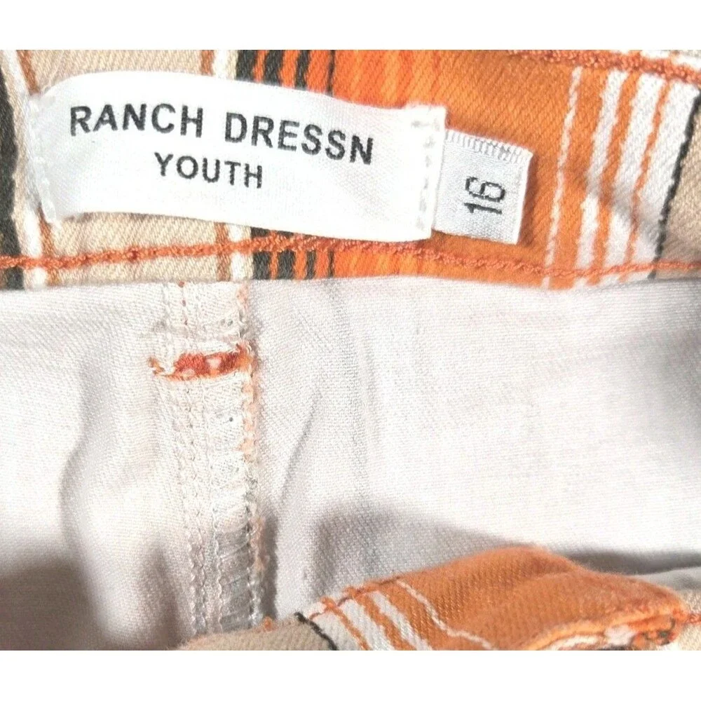 Ranch Dress'n Youth Sunset Serape Super Flare Jeans Striped Size 16 Western